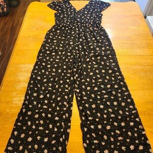 Floral Black Jumpsuit Ocean Pacific Size 4